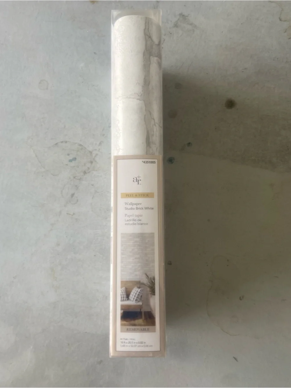 a&f Studio Brick White Peel & Stick Wallpaper - White